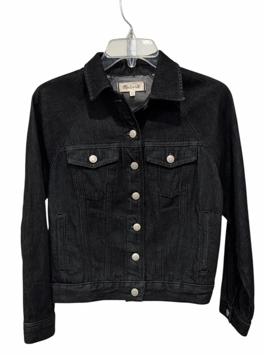 Madewell Black Denim Jacket | Cropped | XXS | Classic Trucker | 100% Cotton 🖤 - Picture 2 of 8